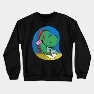 Cute Dinosaur does homework Crewneck Sweatshirt